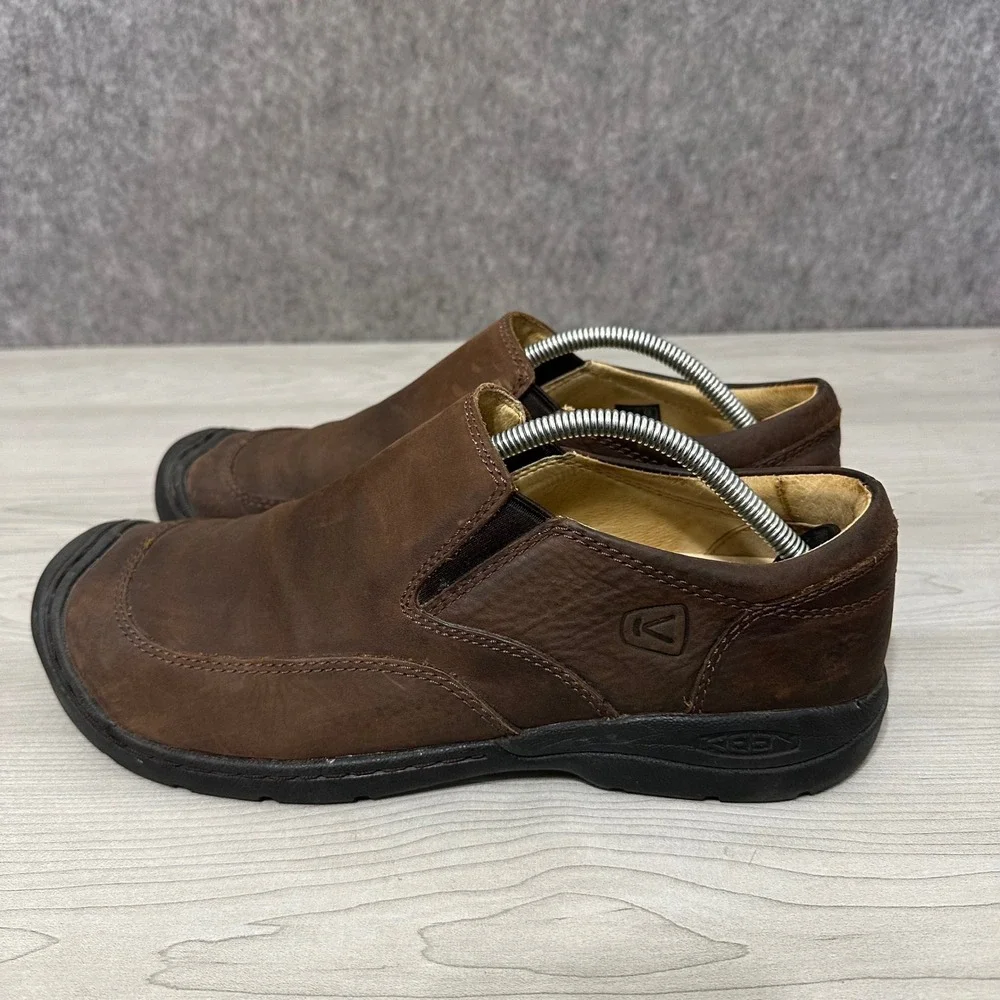 KEEN Targhee III Slip-On Mens 11 Brown Leather Casual Hiking Walking Shoes